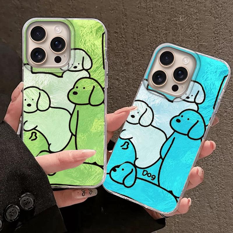 Couple Funny Dog Line Phone Case For Apple iphone 16 15 14 13 Pro Max 16e 16plus 12 7 8 Plus XR Shockproof Silicone Funda Cover