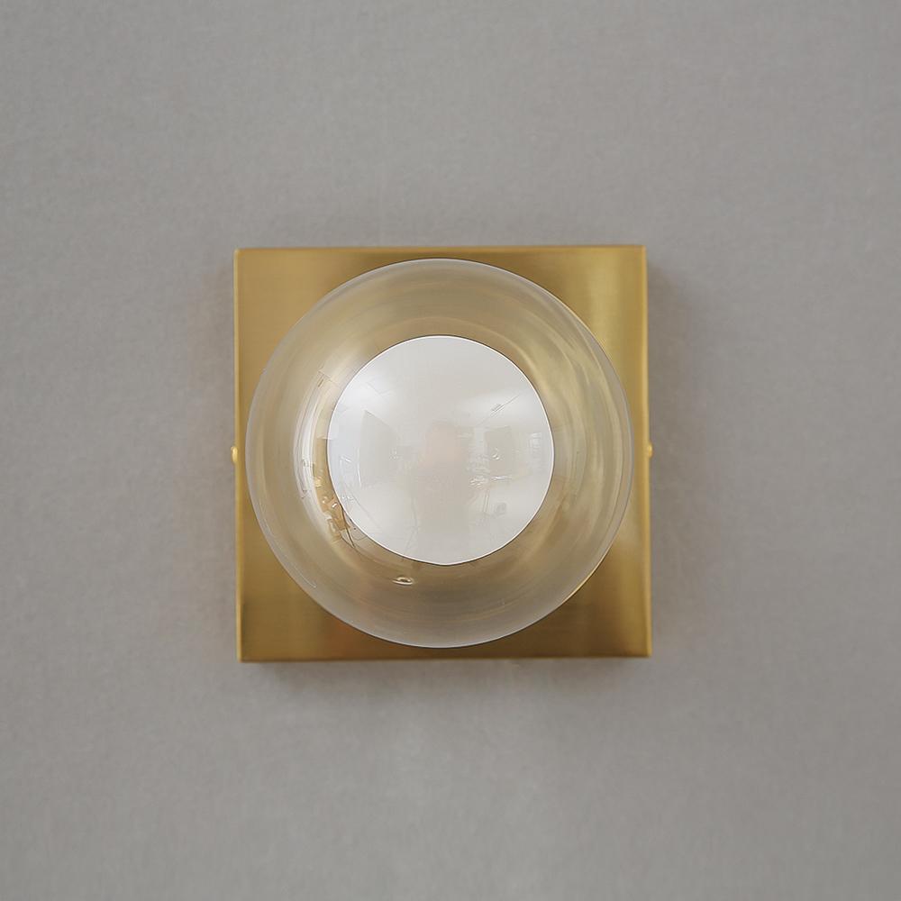 Square Dish LED Wall Lamp Wall Lighting Fixtures for Bedroom Living Room Indoor Ball In the Ball Glass Wall Sconce for Corridor