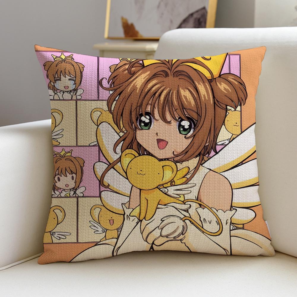 Magical CCardcaptor SakuraS Cushion Cover Breathable and skinfriendly linen pillowcase square removable and washable cushion