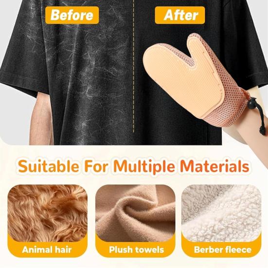 Pet Hair Remover Glove Double-Sided Reusable Hair Removal for Clothing Furniture Carpets Silicone Cat Dog Grooming Mitt for Bathing Massage Shedding