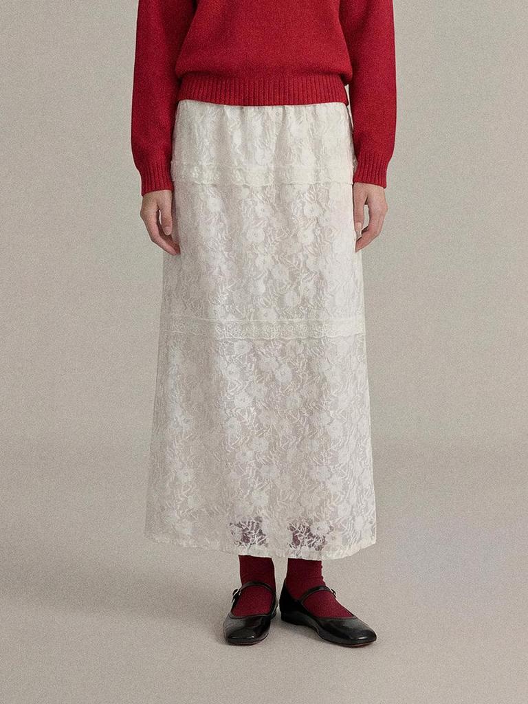 Moonlight Lover French Retro Velvet Lace Layered Women's Winter Skirt N859C