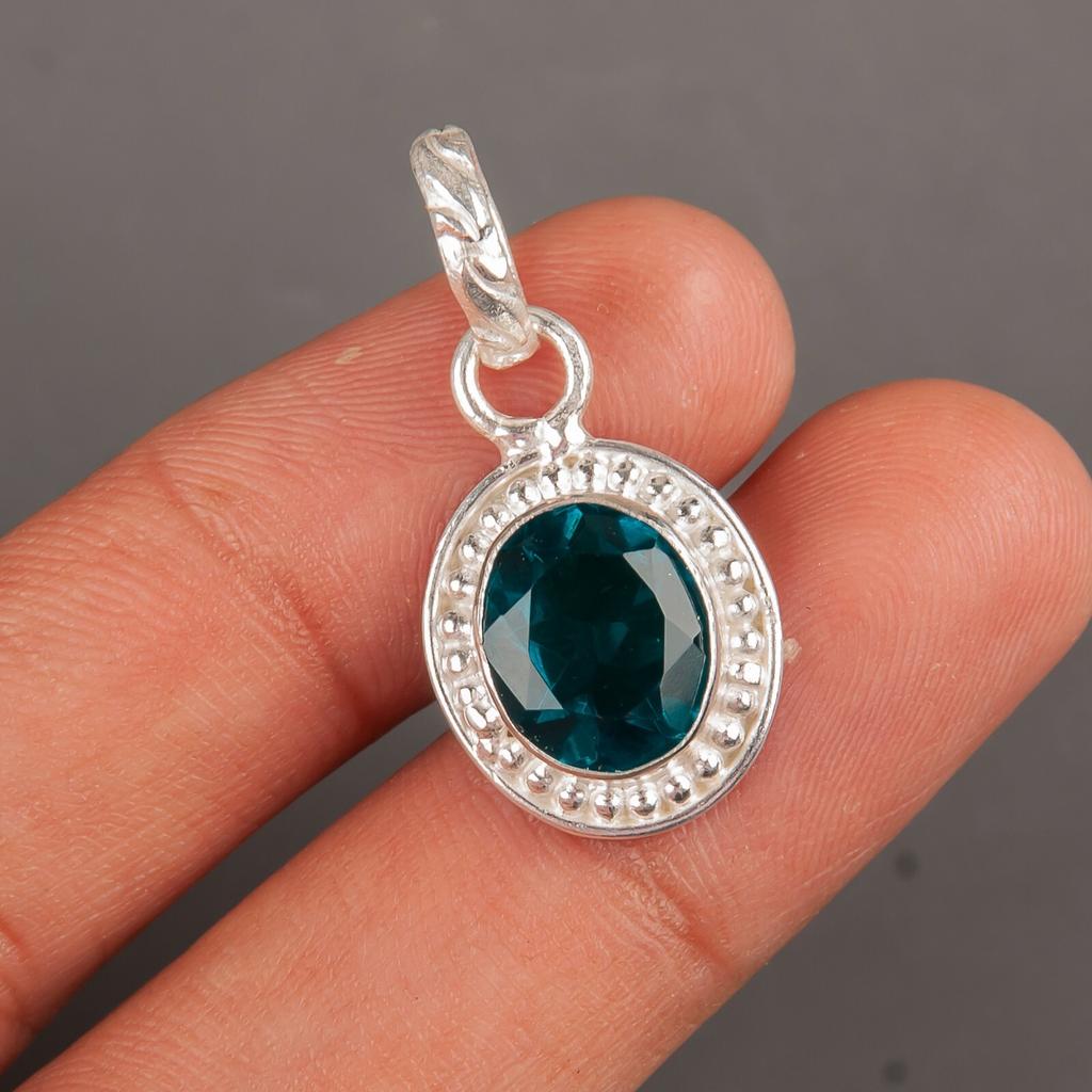 Apatite Gemstone 925 Sterling Silver Jewelry Handmade Pendant 1.20" Gift For Her PP-7-12