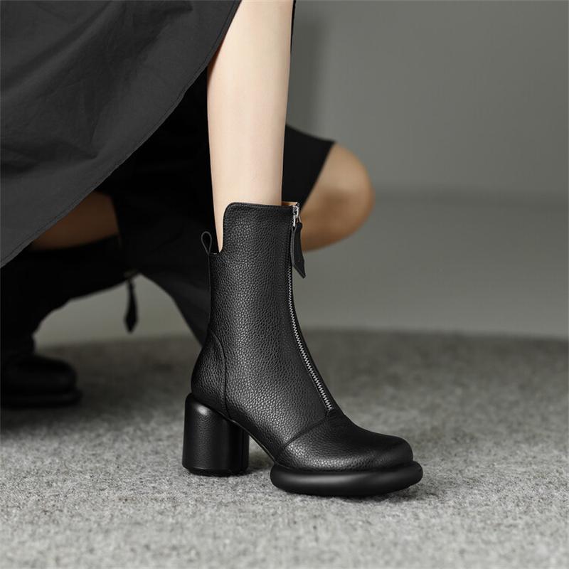 Fashion Brand Design 2025 New Women's Short Boots Walking Show Wedding Bride Size 33-42 Fashion Black Brown High Heels Woman Shoes