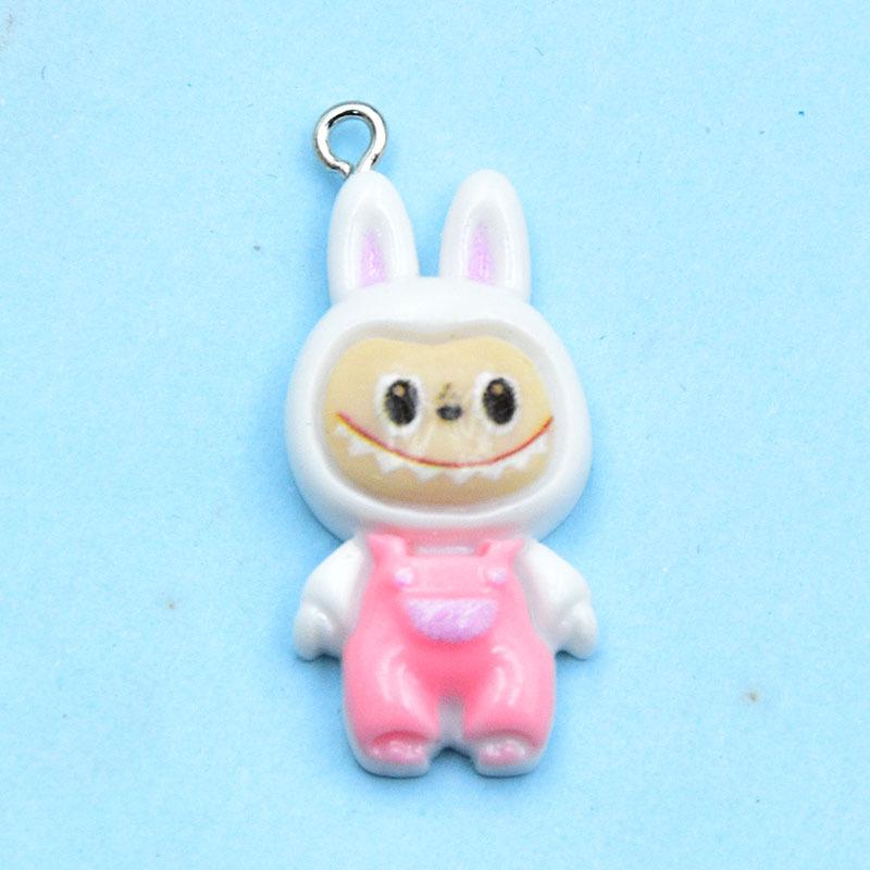 Colorful Cartoon Resin Rabbit Pendant for DIY Jewelry