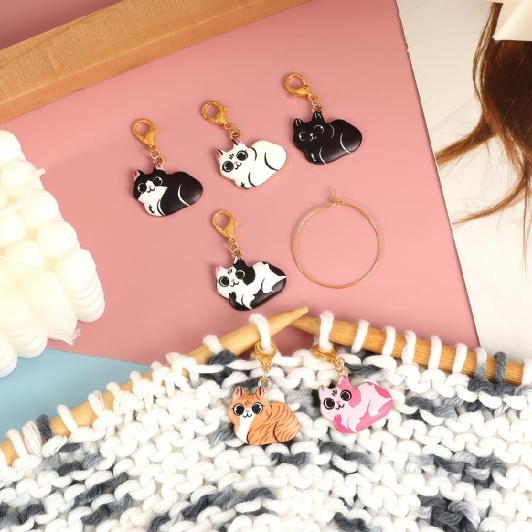 Knitting Progress Markers with Metal Clasps and Storage Rings for Crochet Row, Sewing Crafts and DIY Needlework