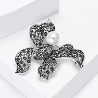 Vintage Strass Hohl Schleife Brosche Anstecknadel Für Damen Kleidung Mantel Accessoires Geschenke