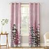 Christmas Winter Grid Christmas Tree Blackout Curtains For Living Room Bedroom Window Treatment Blinds Drapes Kitchen Curtains