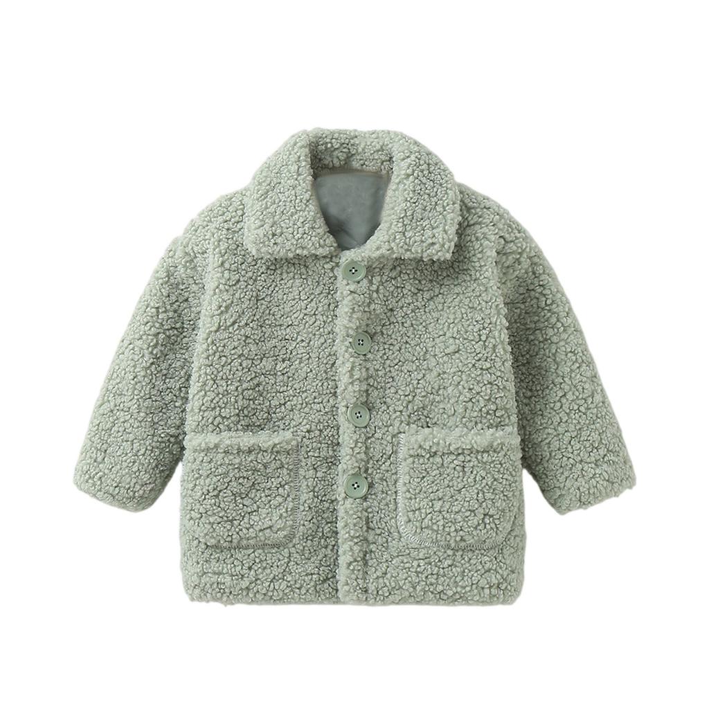 Girls' Lamb Wool Coat - Mid-Length Thickened Sweater