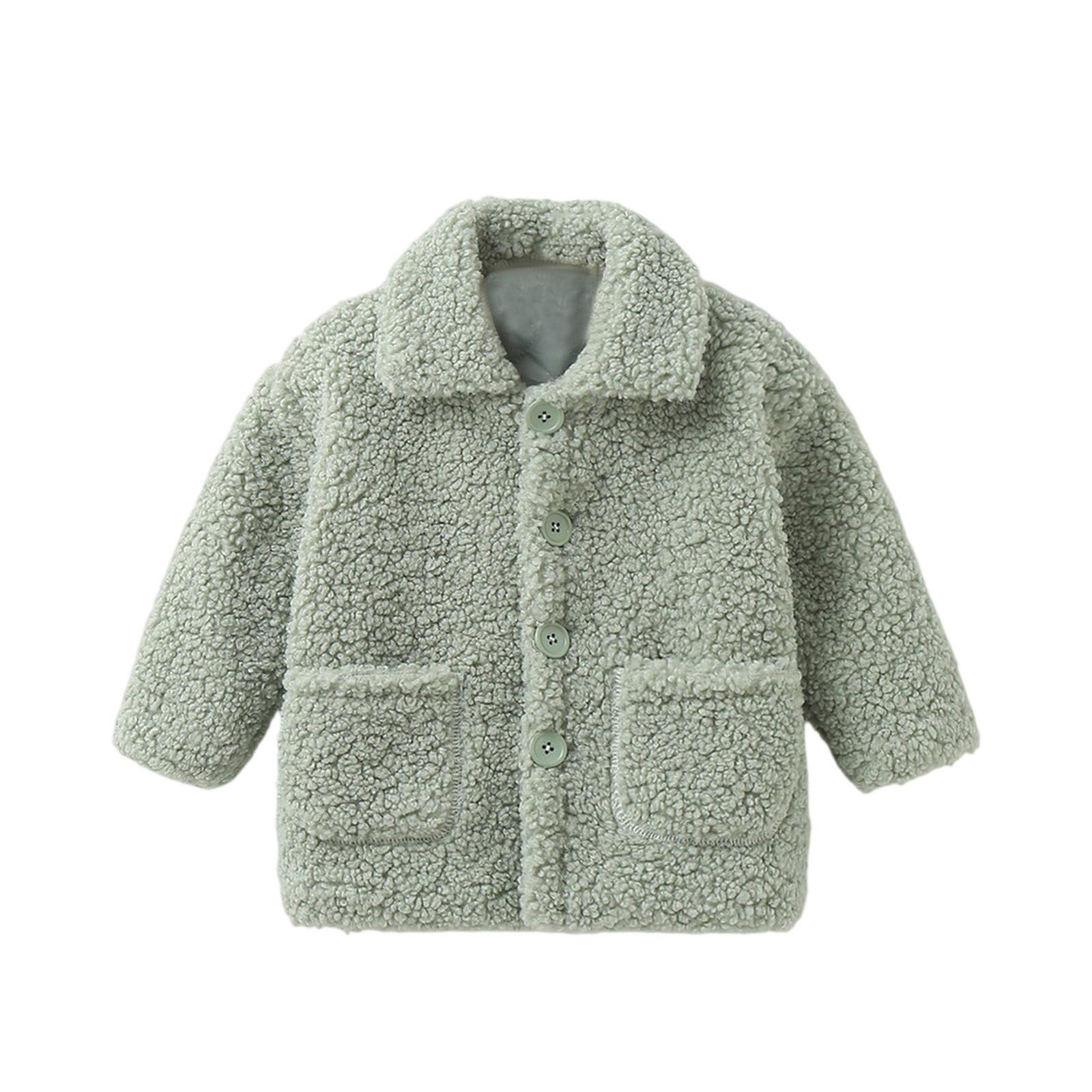 

Пальто из овечьей шерсти для девочек - Утепленный свитер средней длины 90 зелёный