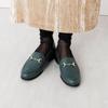 Genuine leather cushioned soft HIMIKO Himiko Babouche Bit Loafers 651304 Green 230