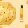 Summer Fresh Fruit Pattern Dual-Use Three-Fold Umbrella for Sun and Rain, Black Glue Design