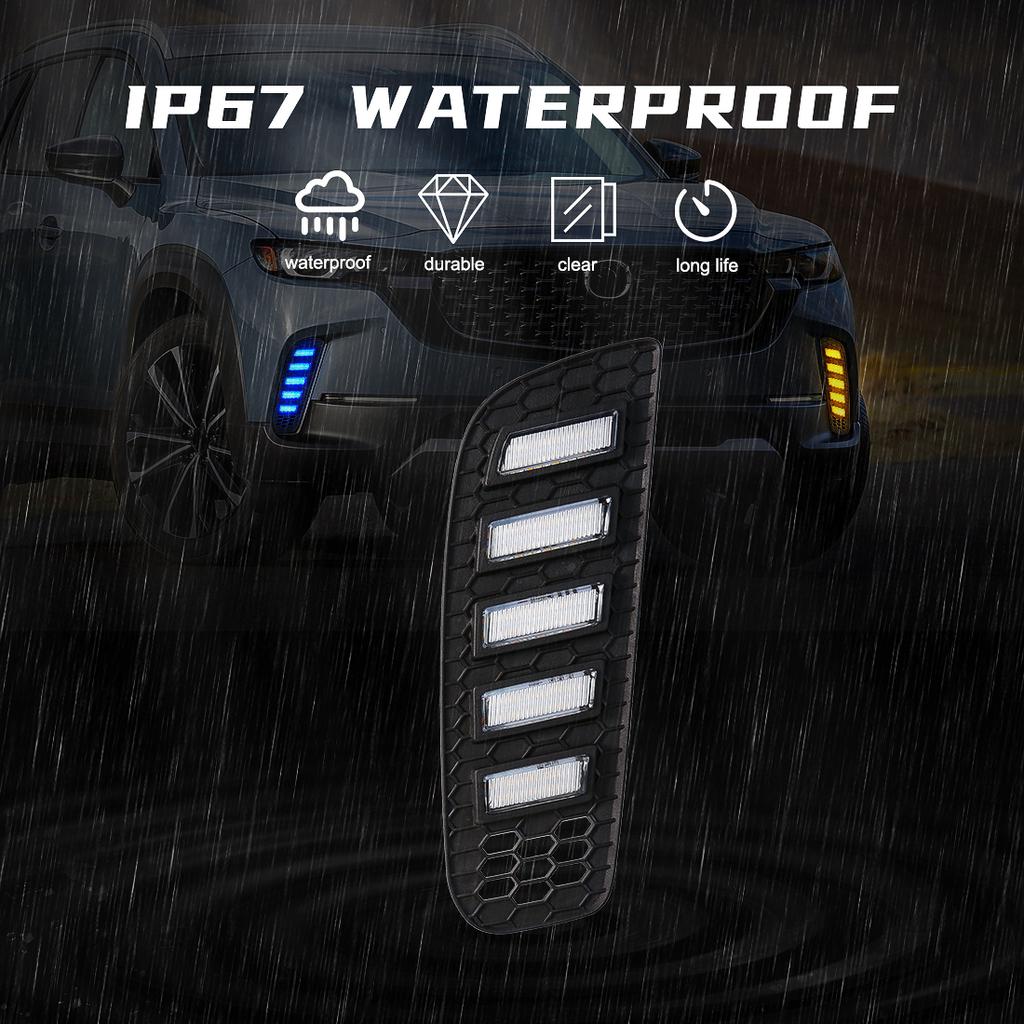 DRL For Mazda CX-50 CX50 2025 2025 LED Daytime Running Light Car Fog Dynamic Turn Signal Lamps White Yellow Blue Car Accessories