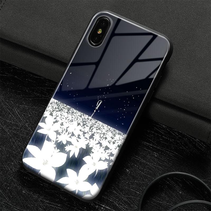 Nier Automata Lunar Tear Kunstglass Myk Silikon Telefondeksel Skall for iPhone SE 6s 7 8 Plus X XR XS 11 12 13 Mini Pro Max