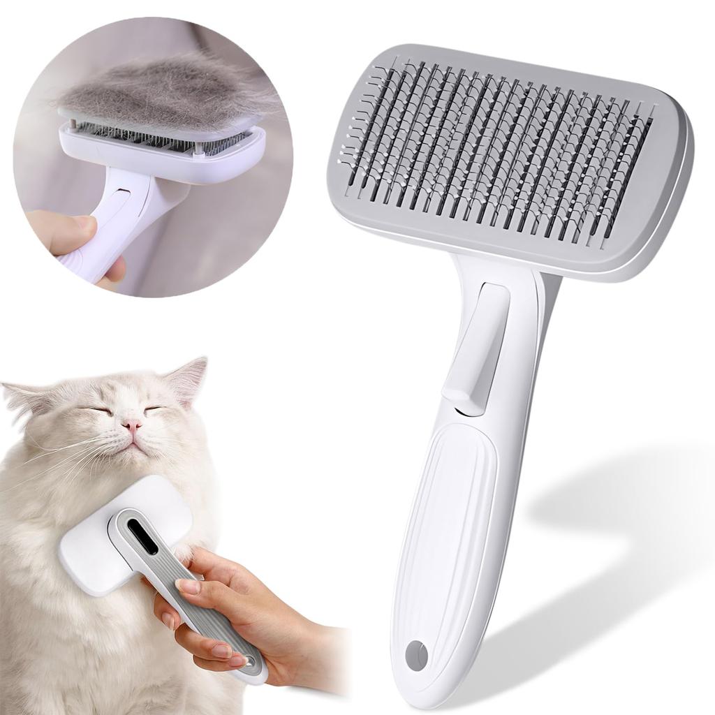 Pet Brush Healing Brush Push Slicker Brush KeyNuts Dog Cat Brush Dog Brush Cat Brush Hair Removal Brush Hair Removal Brush Fully Washable Easy Hair