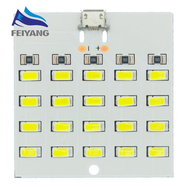 

5730 Smd 5 В 430 мА ~ 470 мА Белый Mirco USB 5730 Светодиодная панель освещения USB Мобильный светильник Аварийное освещение Ночник Электронный DIY 20pcs