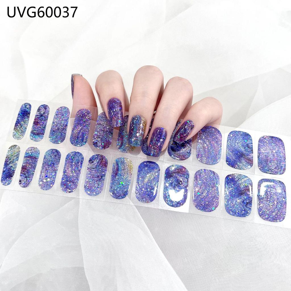 Transparent Nude UV Gel Nail Art Stickers: Semi-Cured, Semi-Baked Manicure Sheets