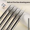 Professional Nail Art Liner Brush Kit Nail Art Bushes Set,Nail Design Brushes for Tiny Details,Long Lines 6/9/12/15/18mm