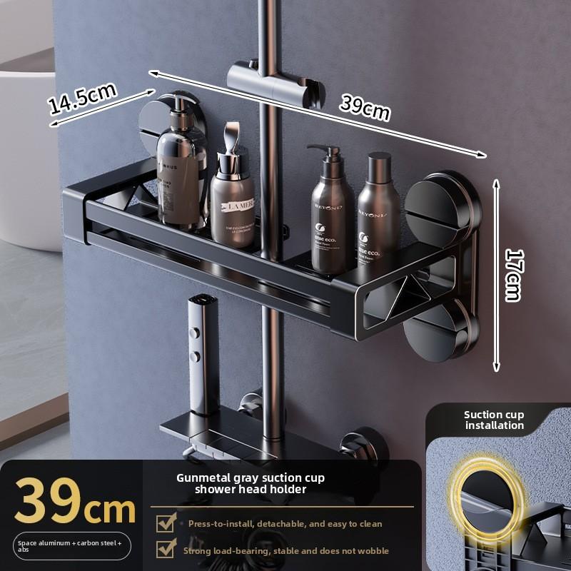 Shower Caddy Suction Cup Shelf With Plastic Aluminum For Bathroom Storage Organizer