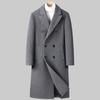 Herbst und Winter Neuer Herren Doppelreiher Langer Wollmantel Daunen Abnehmbares Futter Woll-Trenchcoat Herrenmantel