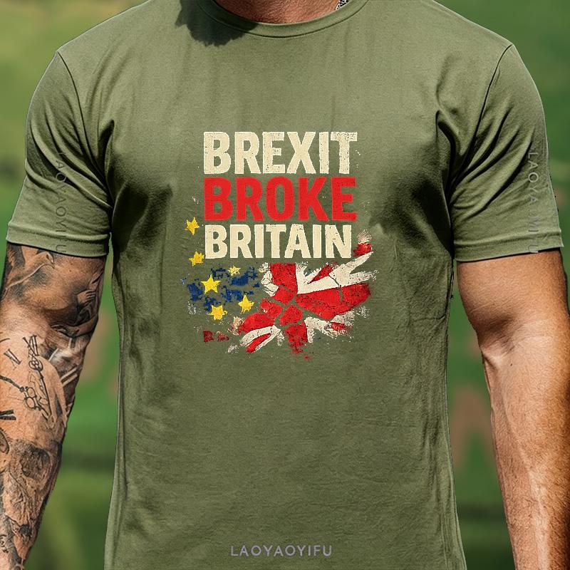 Maglietta Grafica Bandiera UK EU Brexit Stile Usurato Unisex Unisex Unisex Vintage Cultura Britannica Cotone Streetwear Top Casual