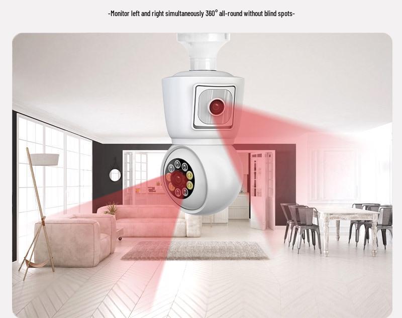 Dual-Lens 2x200W PTZ Camera: 360° Dual-Light Surveillance