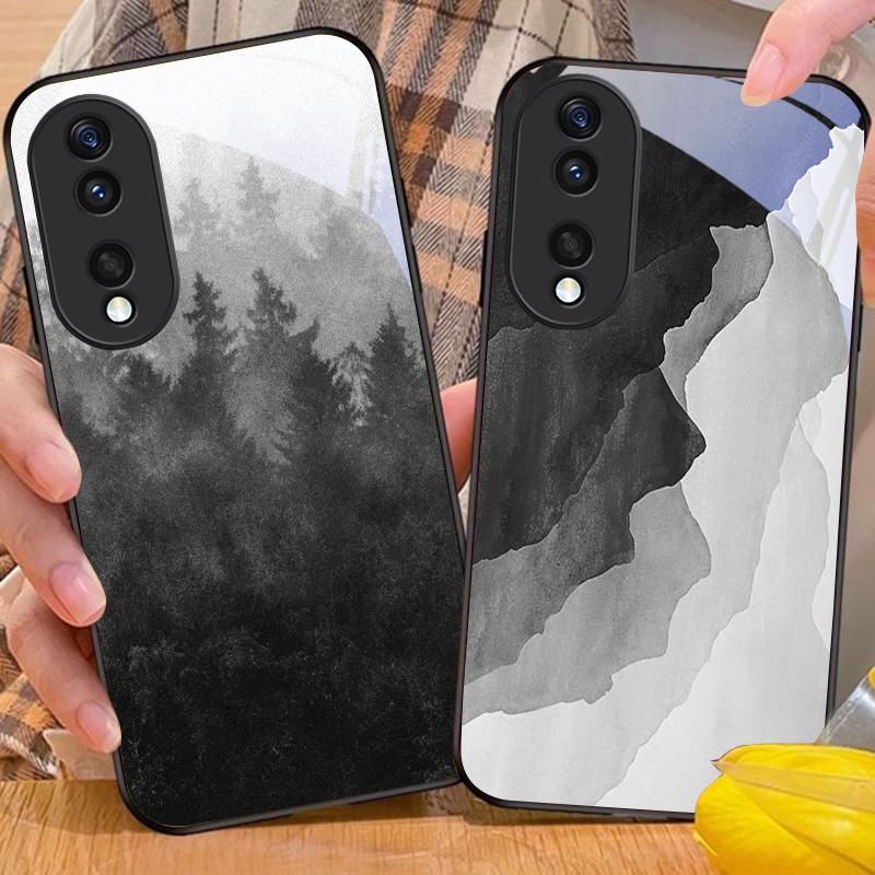 Ink Landscape Painting For Honor X6 X9c X9 X6b X8a X8 X9b X5b Plus X8b X5 Plus X30 X9c Smart X5b X9a X30 X50i Glass Phone Case