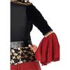 Costume da Donna Capitano Pirata di Mari Crudele con Fascia, Cintura, Cappello Attaccati, Nero/Borgogna, 2XL