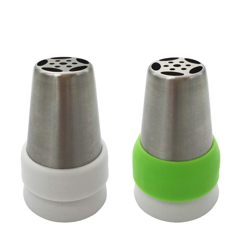 LMETJMA Russian Icing Piping Tips Set Stainless Steel Russian Nozzle Piping Tips With Silicone Pastry Bag JT33