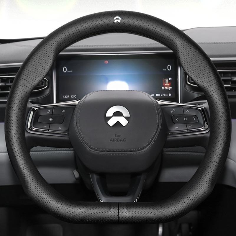 Nio Echtes Leder Lenkradbezug für EC6/ES6/ES8/ET7 – Ganzjahres, Rutschfest