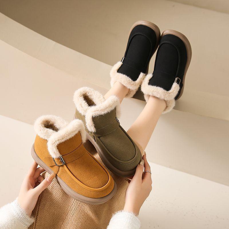 Women's large size soft elastic winter warm cold padded snow boots non-slip wear outdoor leisure sports cotton boots