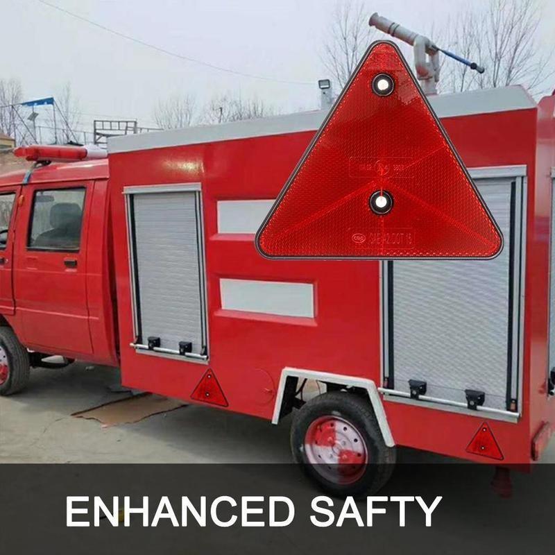 Red Rear Reflectors Triangle Reflective for Gate Posts Safety Reflectors Screw Fit for Trailer Motorcycle Truck Boat 1PC