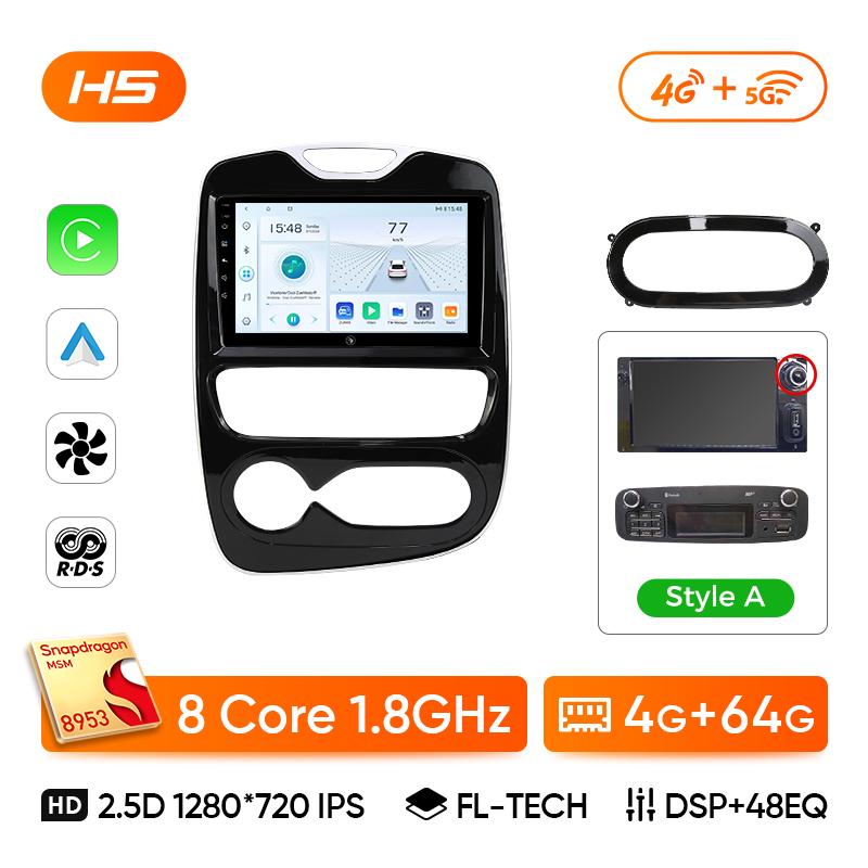 Ainavi Car Radio For Renault Clio 4 2012 - 2018 Wireless Carplay Android Auto Multimedia Player Stereo 2Din 4G Wifi DSP