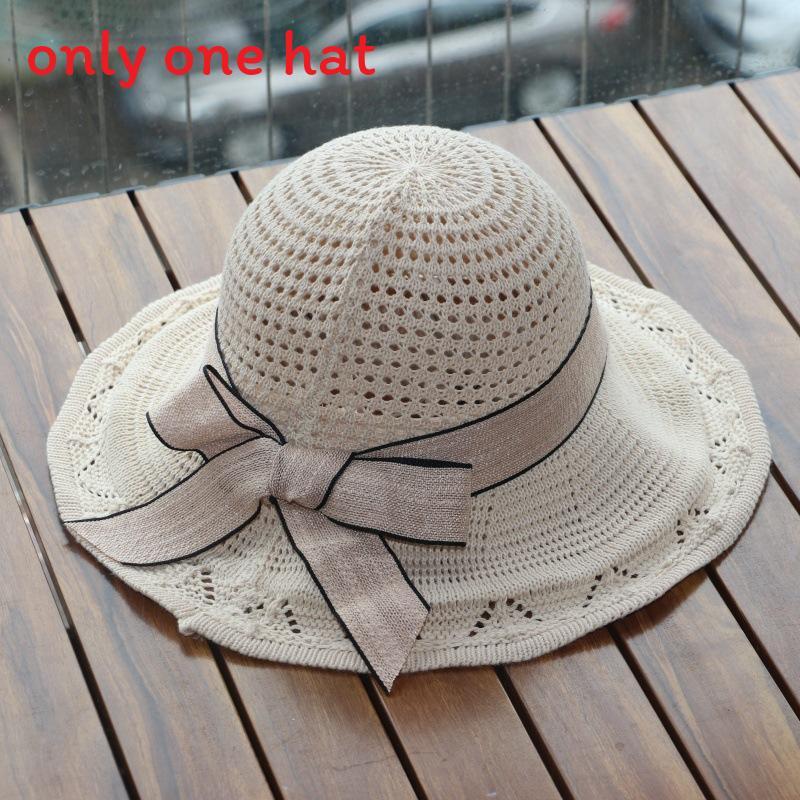 Beach Wide Brim Hat With Sun Shield And Bow Decoration For Women Outdoor Use