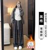 Black plaid pants children's new spring and autumn high waist drape loose lazy retro small wide-leg pants