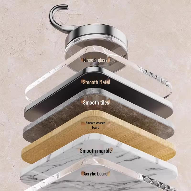 Adhesive Hooks for Kitchen & Bathroom - Punch-Free, Traceless & Vacuum Load-Bearing