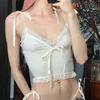 New Arrival Lace-up Suspender Sexy Cropped V-neck Vest Top