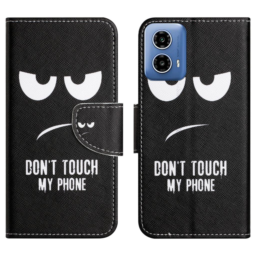 Für Motorola Moto E14 4G/G04 4G/G04s 4G/G24 4G Brieftaschentasche Musterdruck PU Leder Handyhülle