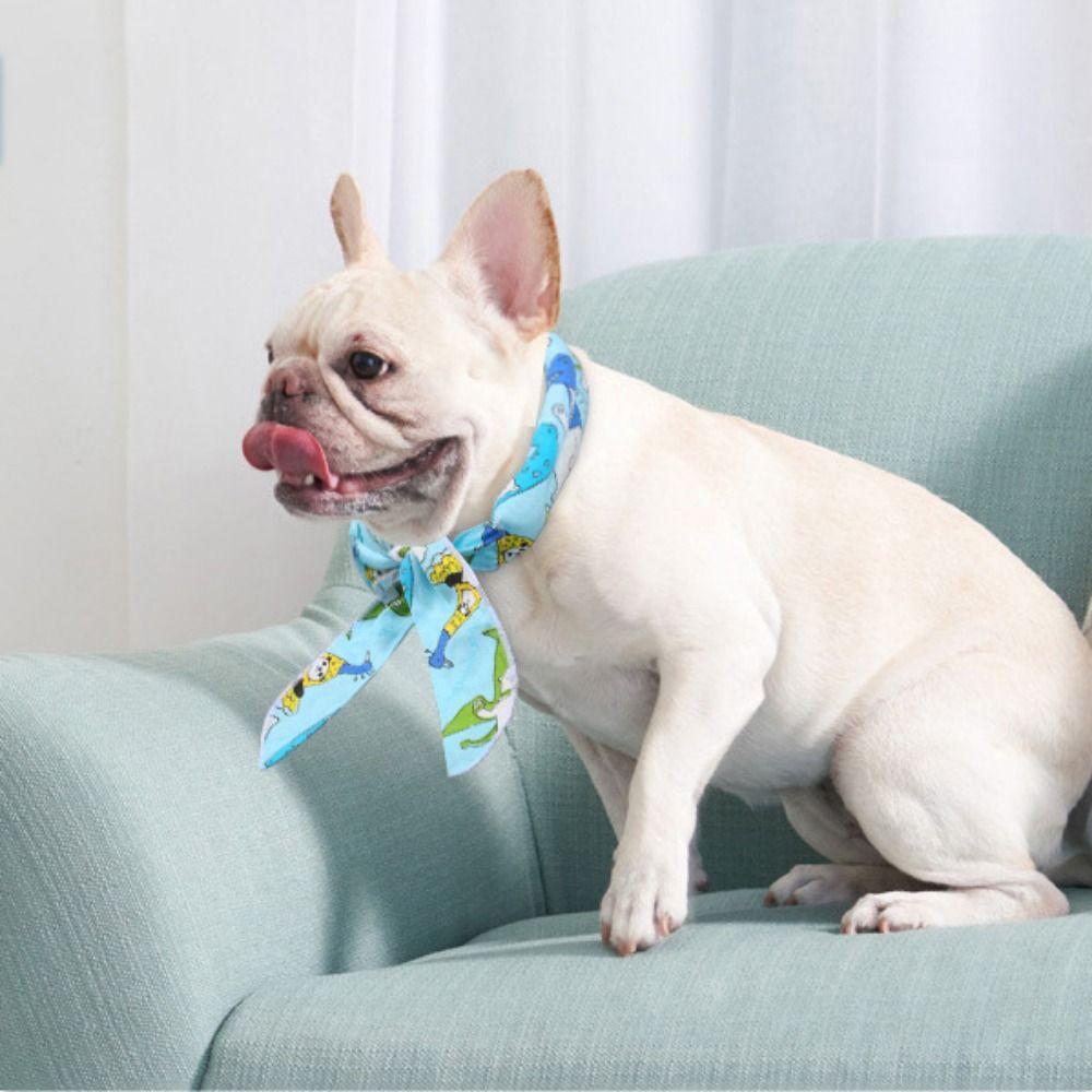 Soft Pet Cooling Scarf Adjustable Cat Neck Strap Puppy Cooling Headband  For Preventing Heatstroke