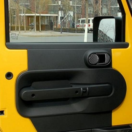 8Pcs For Jeep Wrangler 2007-2010 Carbon Fiber Interior Door Handle Cover Trim