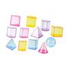12 Pieces Geometric Shapes Blocks Set 3D Solids Math Toy Learning Toys Pattern for