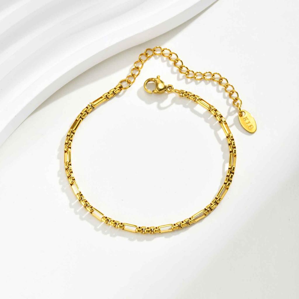 Minimalist Square Chain Bracelet for Women,Stainless Steel Waterproof Link Bracelets,Fashion Jewelry Gifts