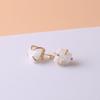 Natural Gemstone Earrings for Women - 18K Gold Plated Raw Amethyst and Rose Quartz Healing Crystal Stud Earrings