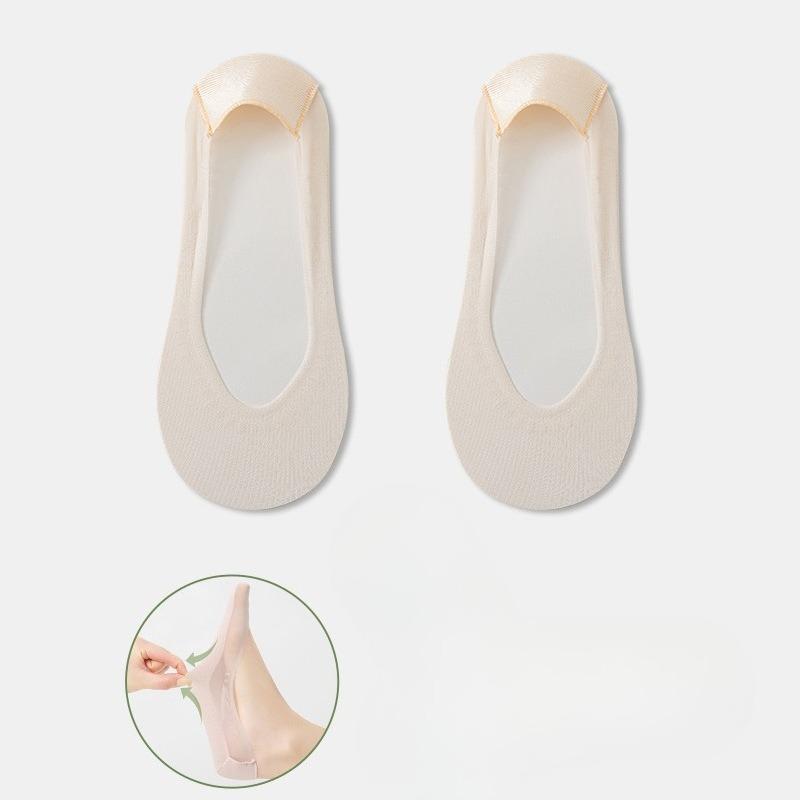 Female Spring and Summer Simple Breathable with Silicone Wear Resistant Moisture Absorption Shallow Mouth Invisible Socks