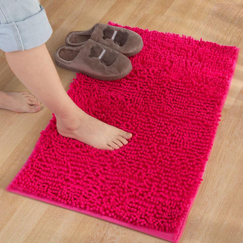 Chenille Anti-slip Bathroom Door Mat - Entry Floor Mat Carpet