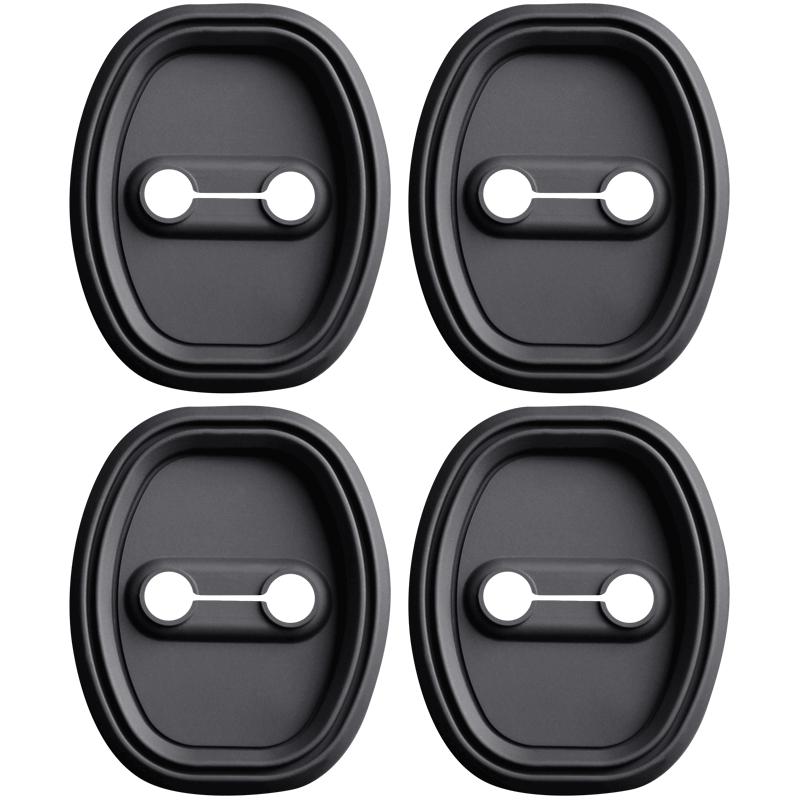 4Pieces Black Silicone Doors Lock Buckle Cover Protective Sleeve Shock Mat for Chery Tiggo7 Tiggo5X Tiggo8 Arrizo8 Jetour X70
