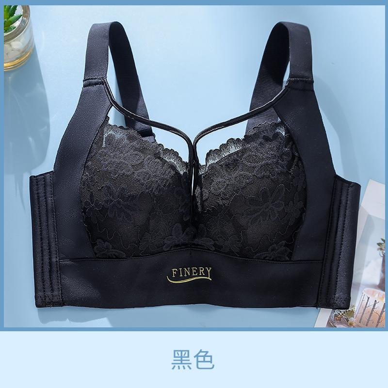 

Bras summer ultra-thin underwear summer thin women s big breasts show small anti-sagging, gather and support bra 40/90bc [thin 0.3cm] чорний