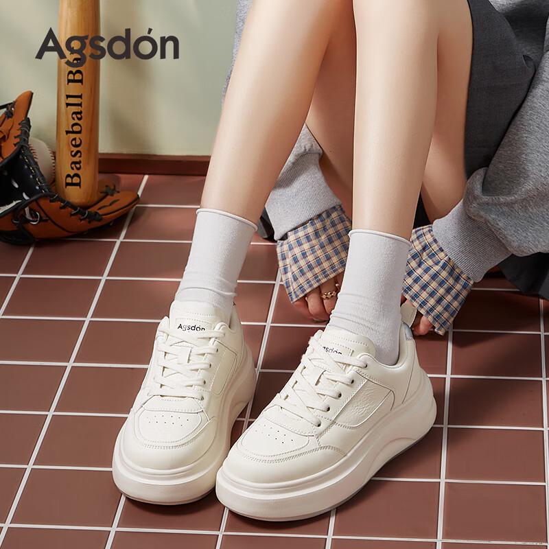 Agsdon Women s Platform Lace-Up Casual Sneakers 36