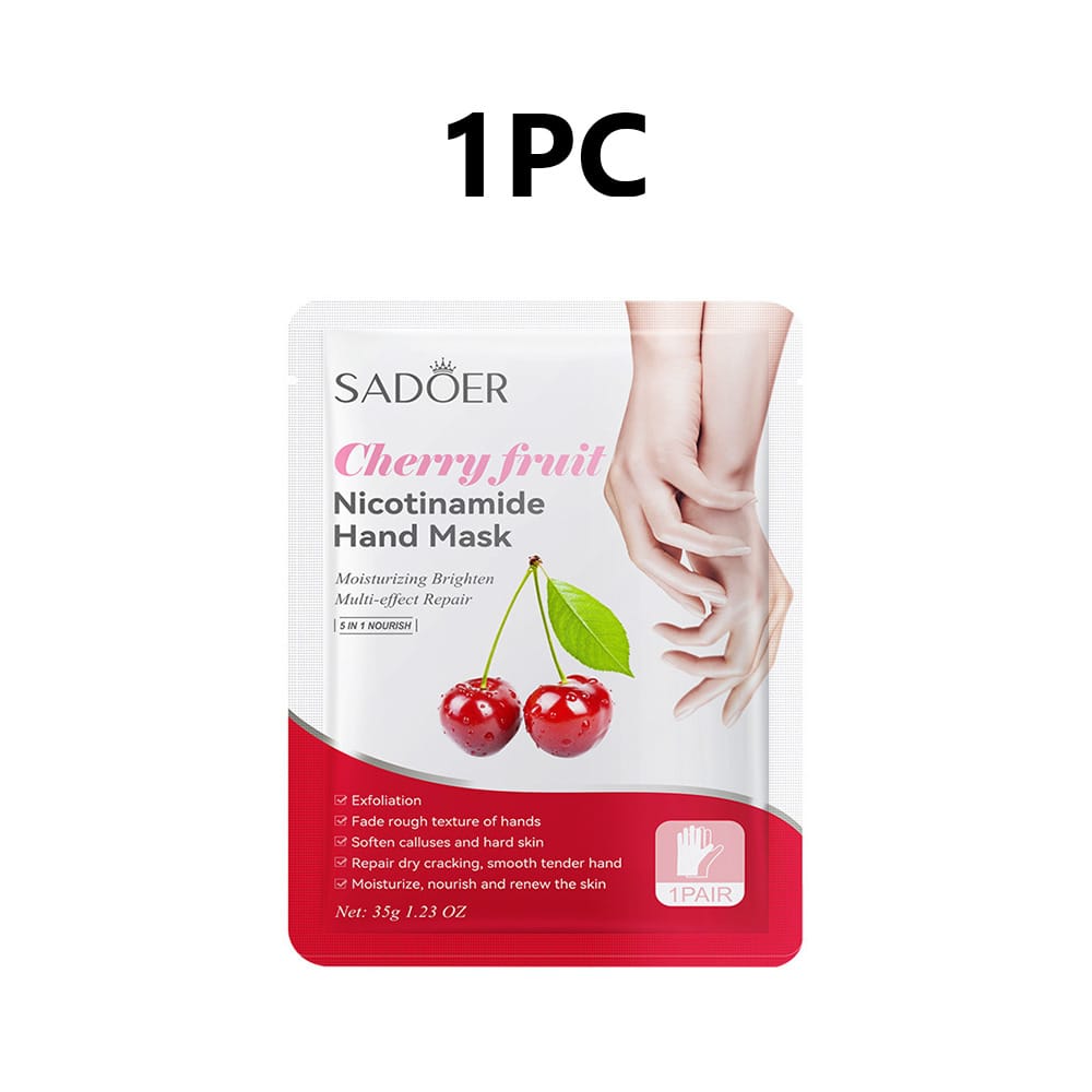 5pcs=5pairs Cherry Niacinamide Moisturizing Hand Mask, Moisturizing Repairing Nourishing Exfoliating