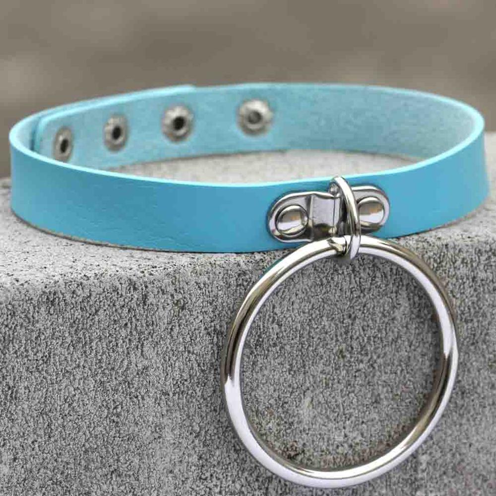 Schwarzer Leder Goth Choker Punk Harajuku Halsband Gothic Halskette Grunge Choker Cosplay Party Festival Schmuck