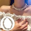 Women Necklace Vintage Faux Pearl Twisted Tangled Multi-layered Faux Pearl Choker Neck Decoration Jewelry Luxury Women Prom Cocktail Cosplay Necklace